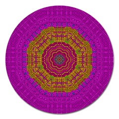 Summer Sun Shine In A Sunshine Mandala Magnet 5  (round) by pepitasart