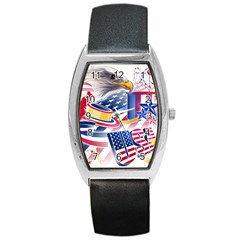 United States Of America Usa  Images Independence Day Barrel Style Metal Watch by Sapixe