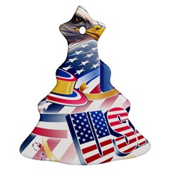 United States Of America Usa  Images Independence Day Christmas Tree Ornament (two Sides) by Sapixe