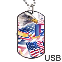 United States Of America Usa  Images Independence Day Dog Tag Usb Flash (one Side) by Sapixe