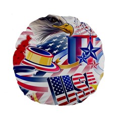 United States Of America Usa  Images Independence Day Standard 15  Premium Round Cushions