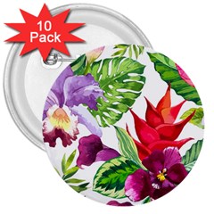 Vector Pattern Tropical 3  Buttons (10 Pack)  by Sapixe