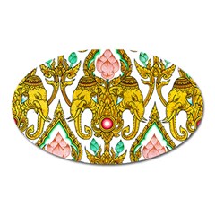 Traditional Thai Style Painting Oval Magnet