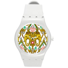 Traditional Thai Style Painting Round Plastic Sport Watch (m)