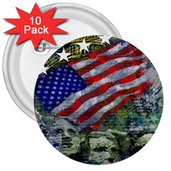 Usa United States Of America Images Independence Day 3  Buttons (10 Pack) 