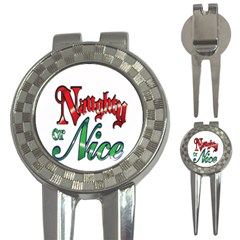 Vintage Christmas Naughty Or Nice 3-in-1 Golf Divots