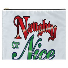 Vintage Christmas Naughty Or Nice Cosmetic Bag (xxxl) 