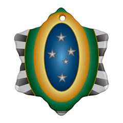 Seal Of The Brazilian Army Snowflake Ornament (two Sides) by abbeyz71