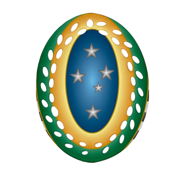 Seal of The Brazilian Army Oval Filigree Ornament (Two Sides)