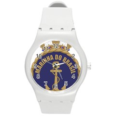Seal Of Brazilian Navy  Round Plastic Sport Watch (m) by abbeyz71