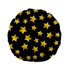 Yellow Stars Pattern Standard 15  Premium Flano Round Cushions by Sapixe