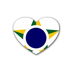 Roundel Of Brazilian Air Force Rubber Coaster (heart)  by abbeyz71