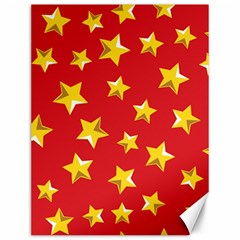 Yellow Stars Red Background Pattern Canvas 12  X 16   by Sapixe