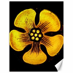 Yellow Flower Stained Glass Colorful Glass Canvas 12  X 16  