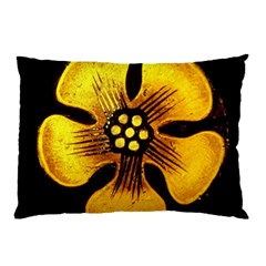 Yellow Flower Stained Glass Colorful Glass Pillow Case (two Sides) by Sapixe