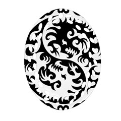 Ying Yang Tattoo Oval Filigree Ornament (two Sides) by Sapixe