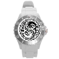 Ying Yang Tattoo Round Plastic Sport Watch (l)