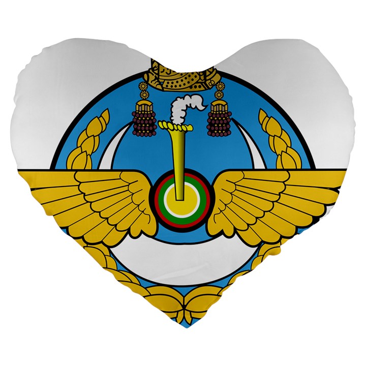 Emblem of Royal Brunei Air Force Large 19  Premium Flano Heart Shape Cushions