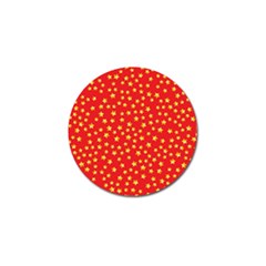 Yellow Stars Red Background Golf Ball Marker by Sapixe