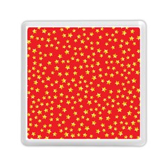 Yellow Stars Red Background Memory Card Reader (square) 