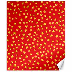 Yellow Stars Red Background Canvas 8  X 10 