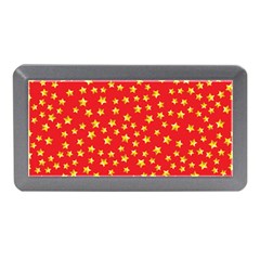 Yellow Stars Red Background Memory Card Reader (mini)