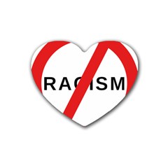 No Racism Rubber Coaster (heart)  by demongstore