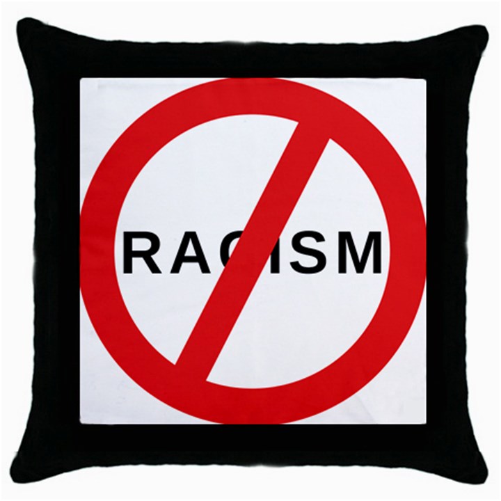 2000px No Racism Svg Throw Pillow Case (Black)