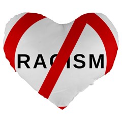 2000px No Racism Svg Large 19  Premium Flano Heart Shape Cushions by demongstore