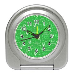 Santa Christmas Collage Green Background Travel Alarm Clocks