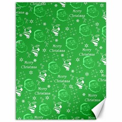 Santa Christmas Collage Green Background Canvas 12  X 16  