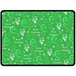 Santa Christmas Collage Green Background Double Sided Fleece Blanket (Large)  80 x60  Blanket Back