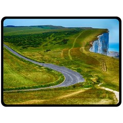 Cliff Coast Road Landscape Travel Fleece Blanket (large) 