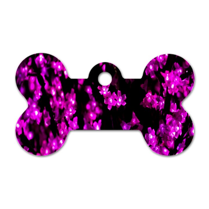 Abstract Background Purple Bright Dog Tag Bone (One Side)