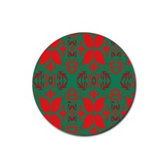 Christmas Background Rubber Coaster (round) 