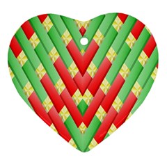 Christmas Geometric 3d Design Heart Ornament (two Sides)