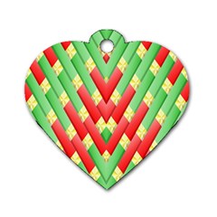 Christmas Geometric 3d Design Dog Tag Heart (one Side) by Sapixe
