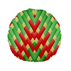 Christmas Geometric 3d Design Standard 15  Premium Round Cushions by Sapixe