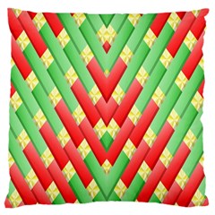 Christmas Geometric 3d Design Large Flano Cushion Case (two Sides)