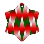 Christmas Geometric Background Snowflake Ornament (Two Sides) Back