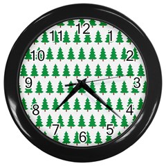 Christmas Background Christmas Tree Wall Clocks (black) by Sapixe