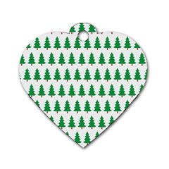 Christmas Background Christmas Tree Dog Tag Heart (one Side) by Sapixe