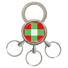 Fabric Christmas Colors Bright 3-ring Key Chains