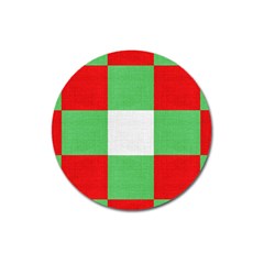 Fabric Christmas Colors Bright Magnet 3  (round)