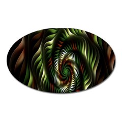 Fractal Christmas Colors Christmas Oval Magnet