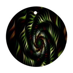 Fractal Christmas Colors Christmas Round Ornament (two Sides)