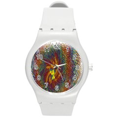Fire New Year S Eve Spark Sparkler Round Plastic Sport Watch (m) by Sapixe