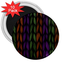 Background Weave Plait Purple 3  Magnets (10 Pack)  by Sapixe