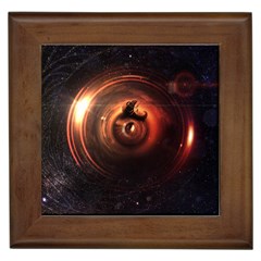 Steampunk Airship Sailing The Stars Of Deep Space Framed Tiles by jayaprime