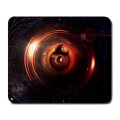 Steampunk Airship Sailing The Stars Of Deep Space Large Mousepads by jayaprime